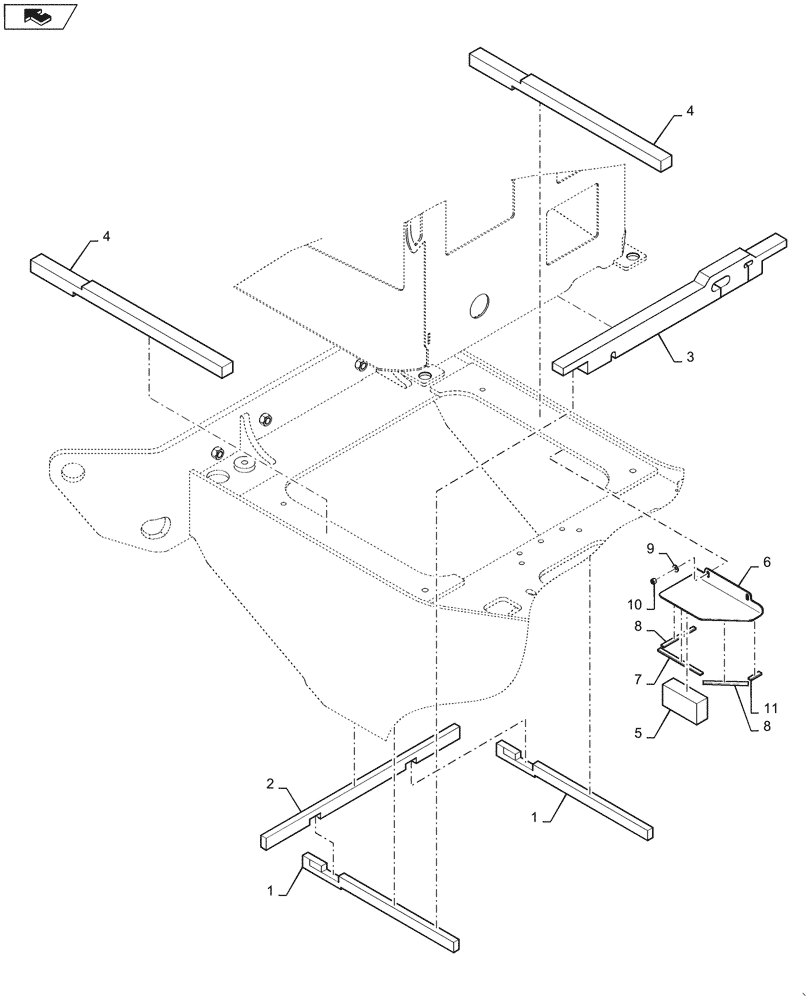 Схема запчастей Case 1021G - (39.126.010) - COOLING FRAME SEALS (39) - FRAMES AND BALLASTING