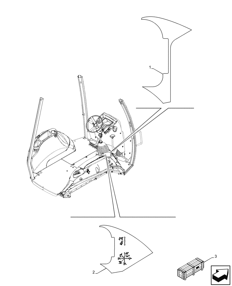 Схема запчастей Case 580SN WT - (90.108.031) - 3-SPOOL CONTROL VALVE, DECAL (90) - PLATFORM, CAB, BODYWORK AND DECALS
