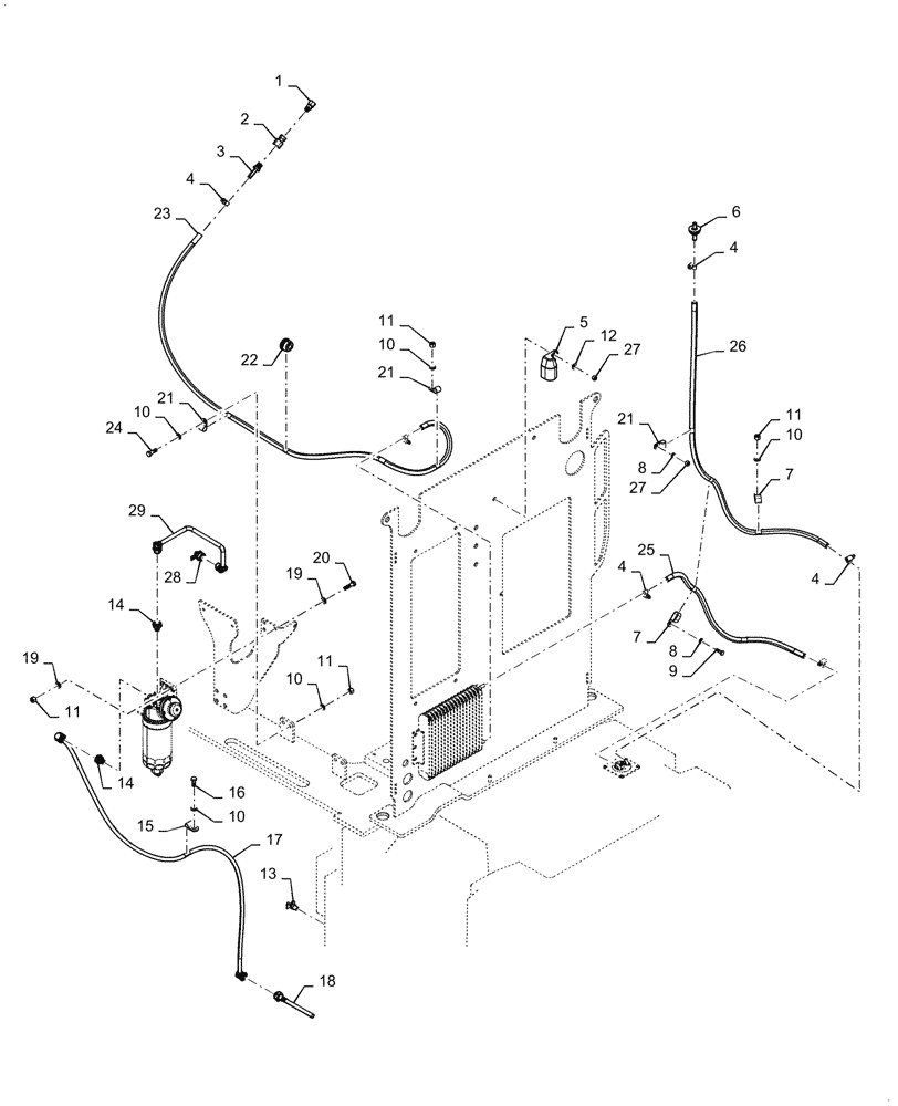Схема запчастей Case 1021G - (10.216.010) - FUEL LINES (10) - ENGINE