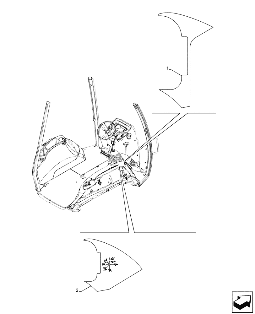 Схема запчастей Case 580SN WT - (90.108.028) - 2-SPOOL CONTROL VALVE, DECAL (90) - PLATFORM, CAB, BODYWORK AND DECALS