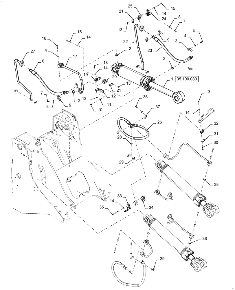 Схема запчастей Case 921F - (35.901.05) - LOAD TILT ASSEMBLY 921F (35) - HYDRAULIC SYSTEMS