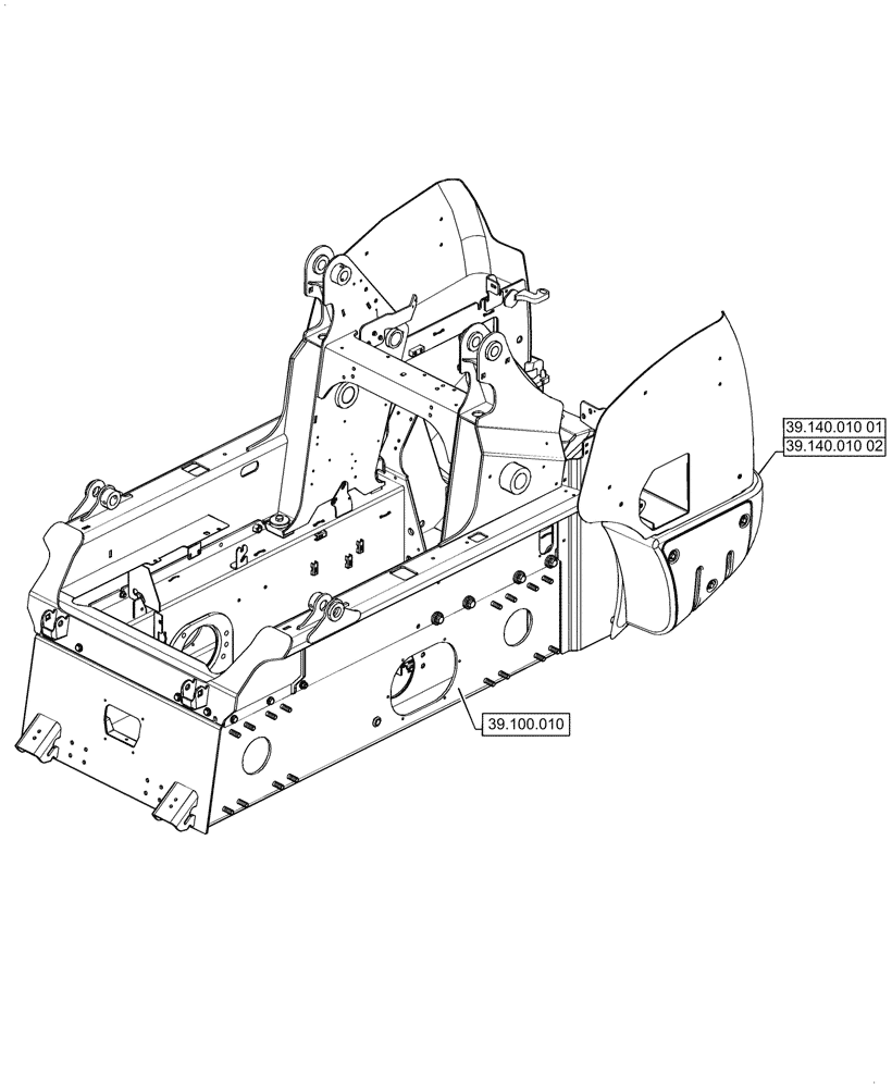 Схема запчастей Case TV380 - (39.000.00) - PICTORIAL INDEX - HYDRAULIC SYSTEMS (39) - FRAMES AND BALLASTING