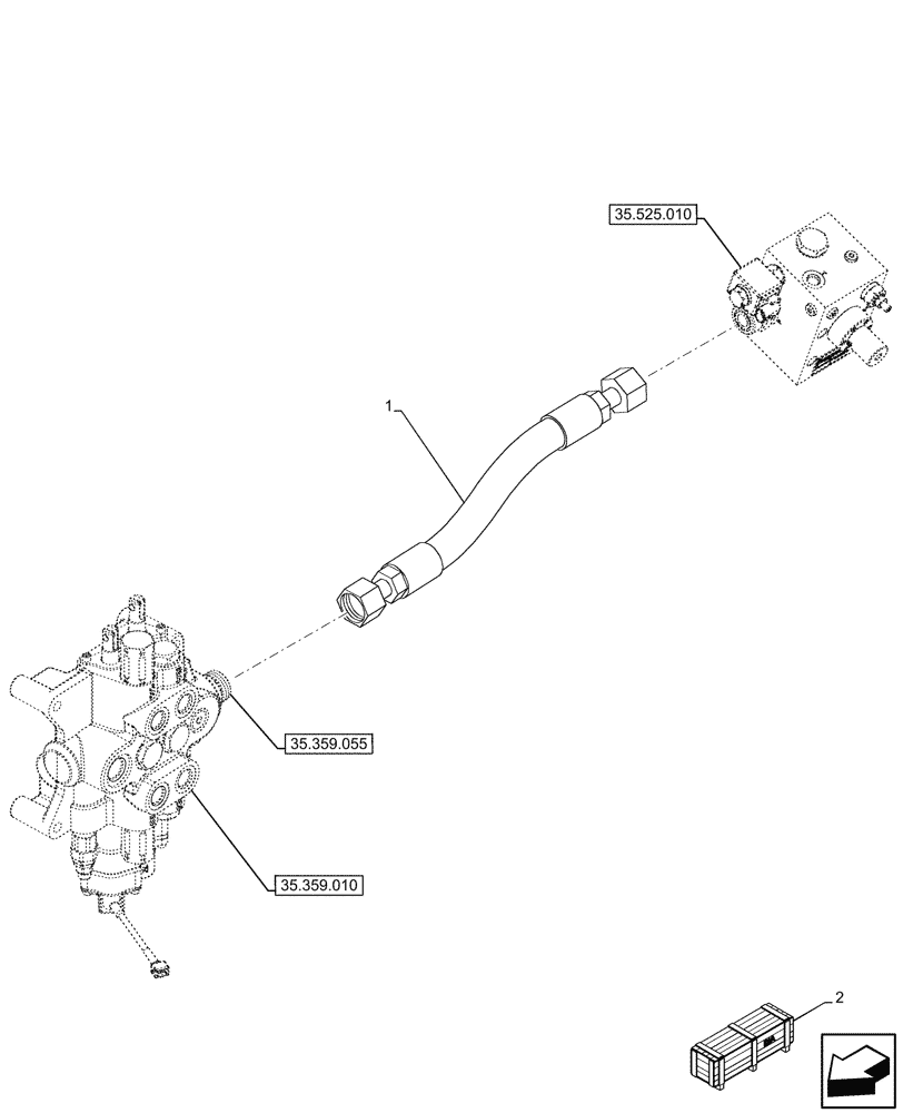 Схема запчастей Case 580N - (35.359.460) - LOADER, VALVE, HAMMER, LINE, W/ 2 SPOOL (35) - HYDRAULIC SYSTEMS
