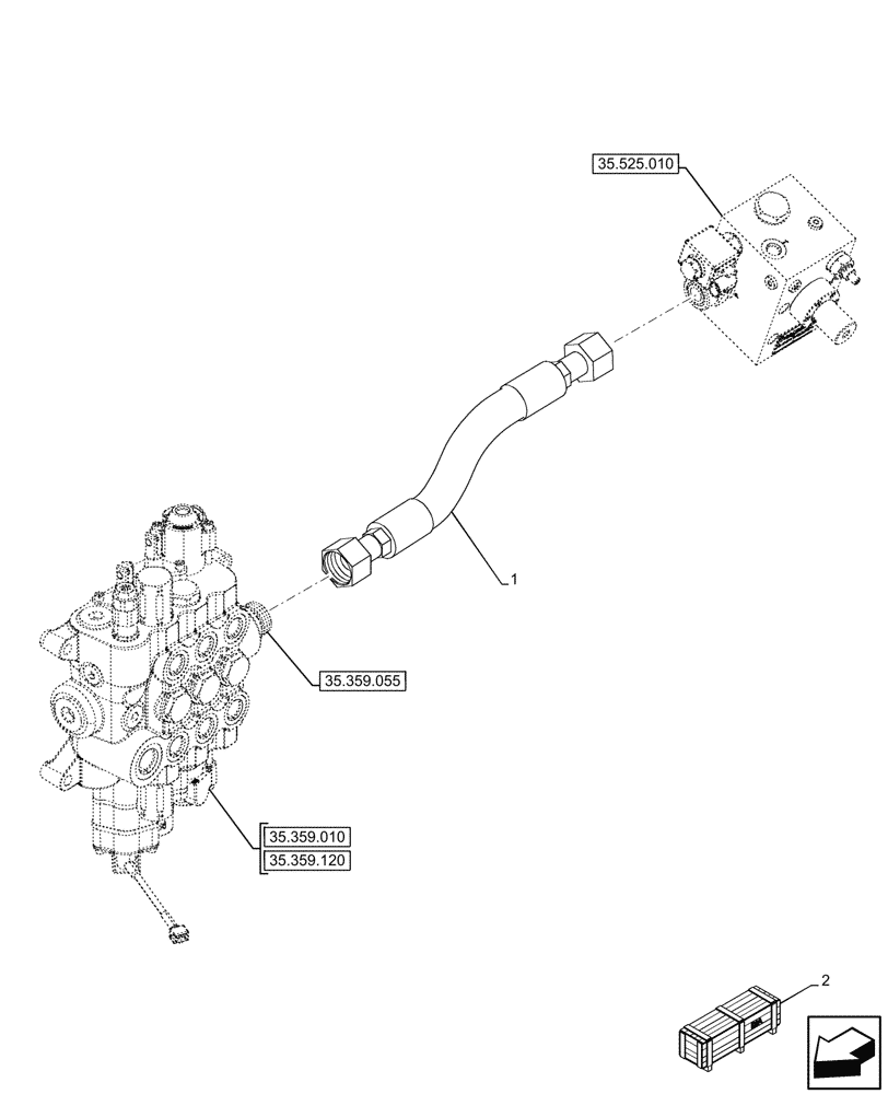 Схема запчастей Case 580N - (35.359.440) - LOADER, VALVE, HAMMER, LINE, W/ 3 SPOOL (35) - HYDRAULIC SYSTEMS