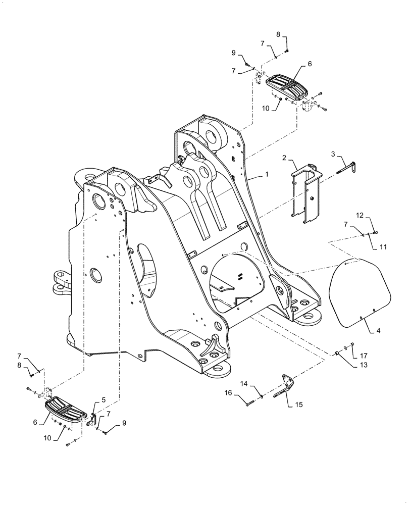 Схема запчастей Case 1021G - (39.100.030) - FRONT CHASSIS (39) - FRAMES AND BALLASTING