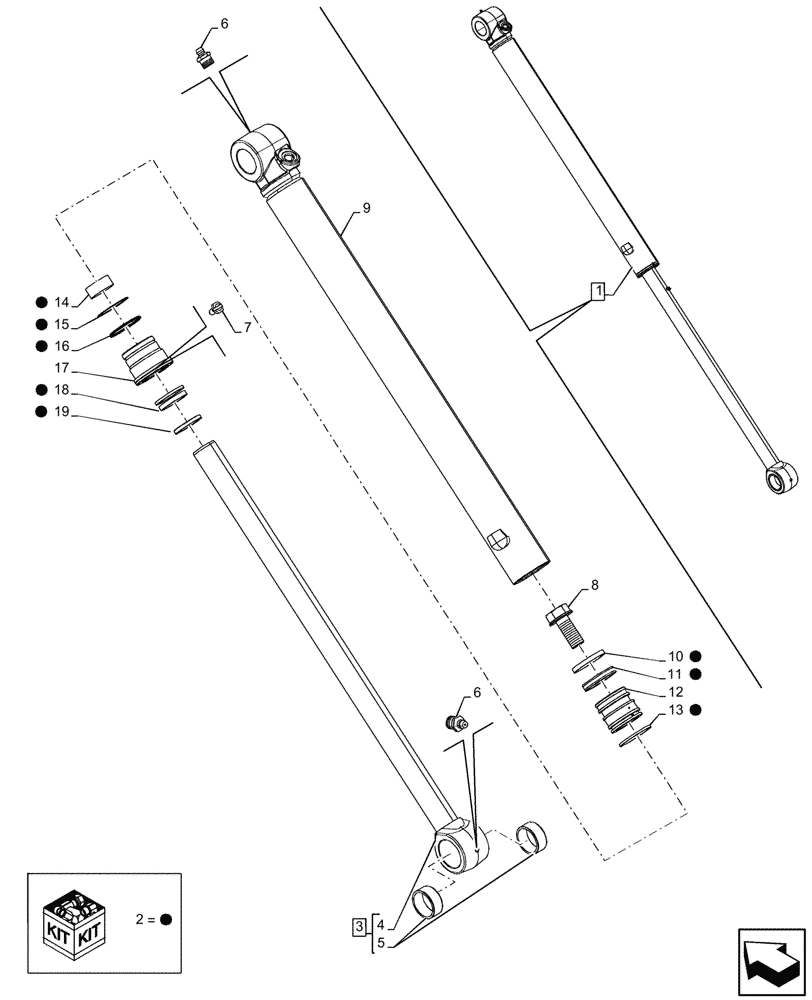 Схема запчастей Case 580N - (35.738.130) - VAR - 423075, 423076 - BACKHOE BUCKET, CYLINDER, COMPONENTS (35) - HYDRAULIC SYSTEMS