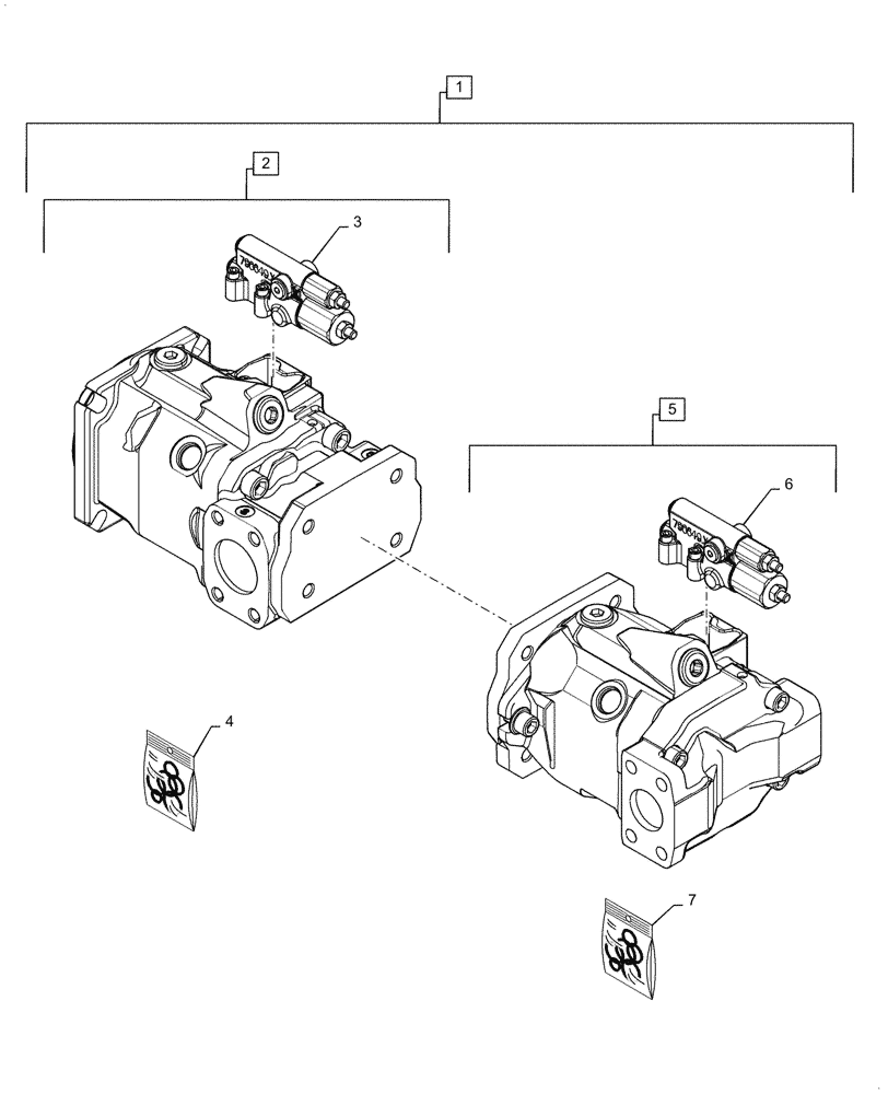 Схема запчастей Case 1121G - (35.106.010) - VAR - 424224 - MAIN HYDRAULIC PUMP ASSEMBLY (35) - HYDRAULIC SYSTEMS