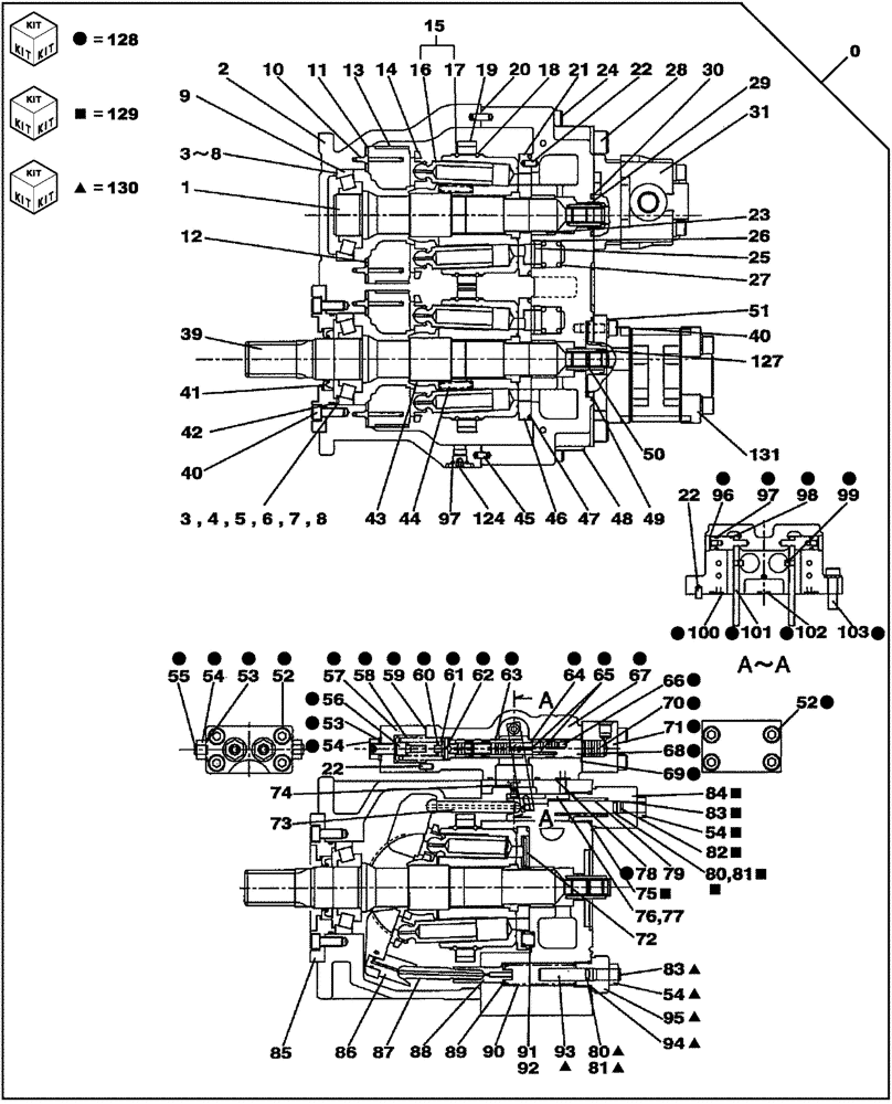 Схема запчастей Case CX225SR - (08-96[01A]) - HYDRAULIC PUMP, OPTION (08) - HYDRAULICS