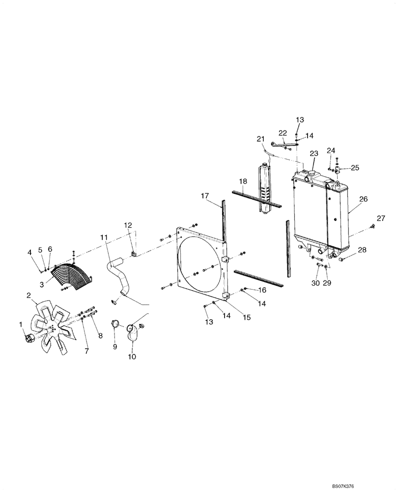 Схема запчастей Case 465 - (02-01) - FAN, RADIATOR/OIL COOLER - COOLANT RECOVERY SYSTEM (02) - ENGINE