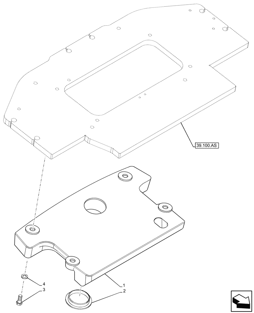 Схема запчастей Case 321F - (39.140.AM[04]) - VAR - 734523 - COUNTERWEIGHT (39) - FRAMES AND BALLASTING