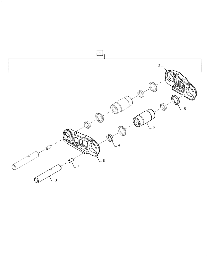 Схема запчастей Case 650L - (48.100.02[01]) - KIT, TRACK LINK CLT (48) - TRACKS & TRACK SUSPENSION
