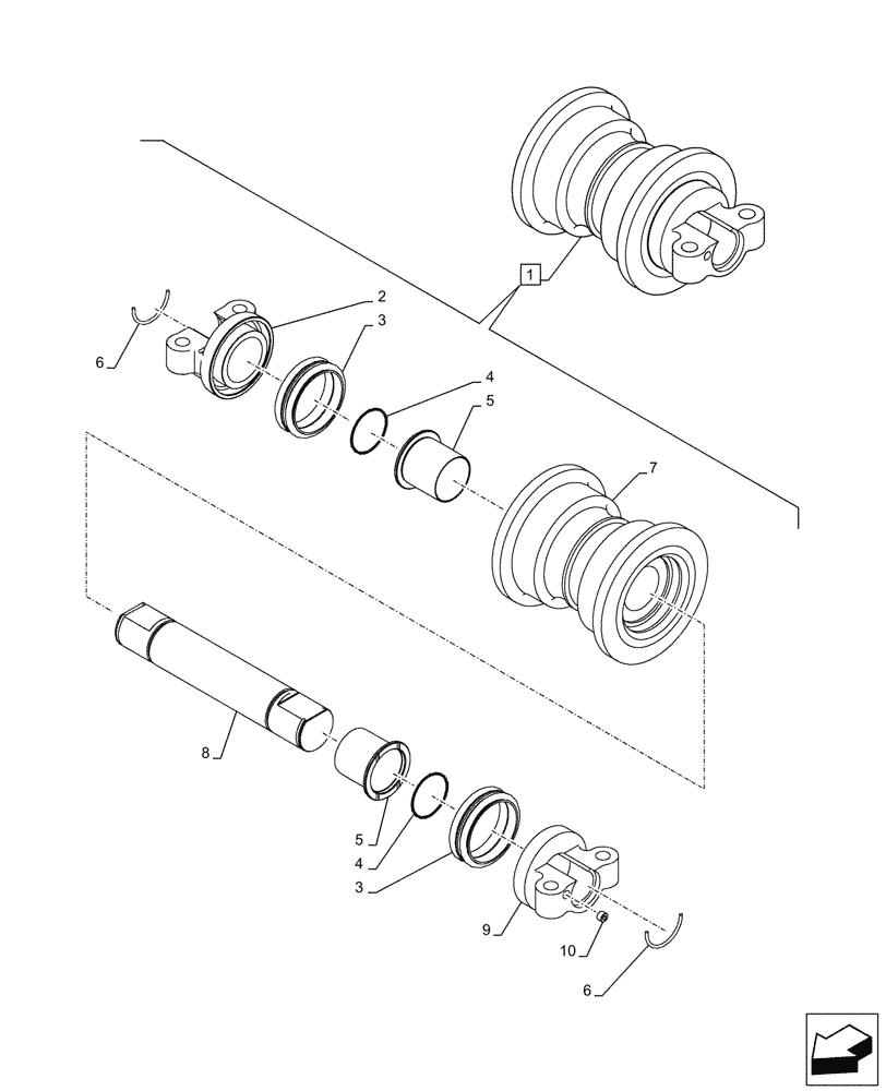 Схема запчастей Case CX210D LC - (48.138.AB[04]) - TRACK ROLLER, COMPONENTS - ASN NFS7H1247 (48) - TRACKS & TRACK SUSPENSION