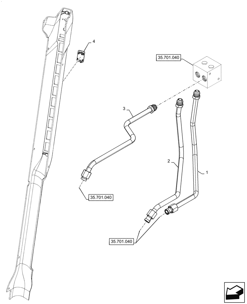 Схема запчастей Case TV380 - (35.724.020) - W/O SELF-LEVELING HYDRAULIC CONTROL, EH CONTROLS (35) - HYDRAULIC SYSTEMS