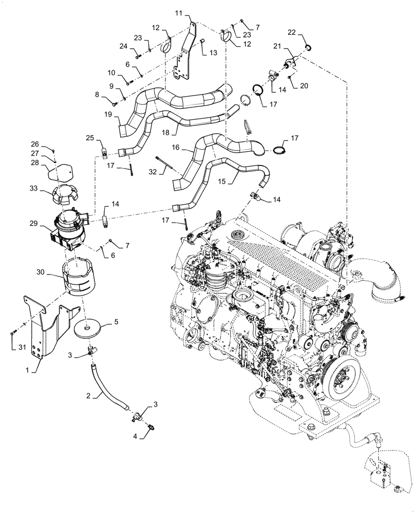 Схема запчастей Case 1021G - (10.304.010) - CRANKCASE FILTER INSTALLATION (10) - ENGINE