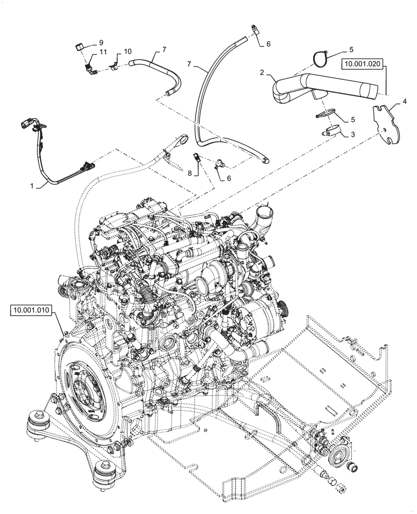 Схема запчастей Case TR340 - (55.015.010) - CCV JUMPER HARNESS & HOSE ASSY. (55) - ELECTRICAL SYSTEMS