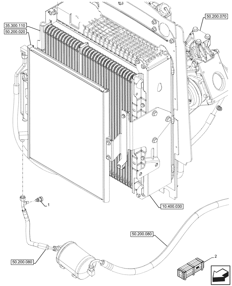 Схема запчастей Case 580N - (55.050.040) - VAR - 747853, 747855 - AIR CONDITIONING, PRESSURE SWITCH (55) - ELECTRICAL SYSTEMS