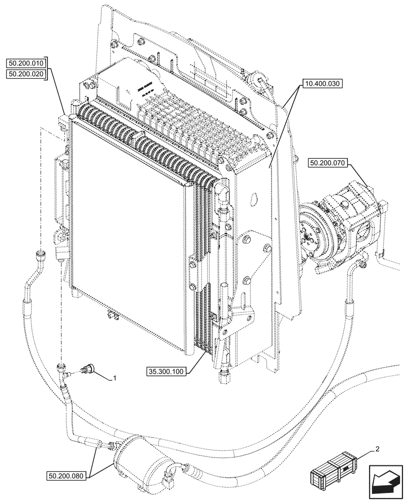 Схема запчастей Case 580N EP - (55.050.040) - VAR - 747853, 747855 - AIR CONDITIONING, PRESSURE SWITCH (55) - ELECTRICAL SYSTEMS