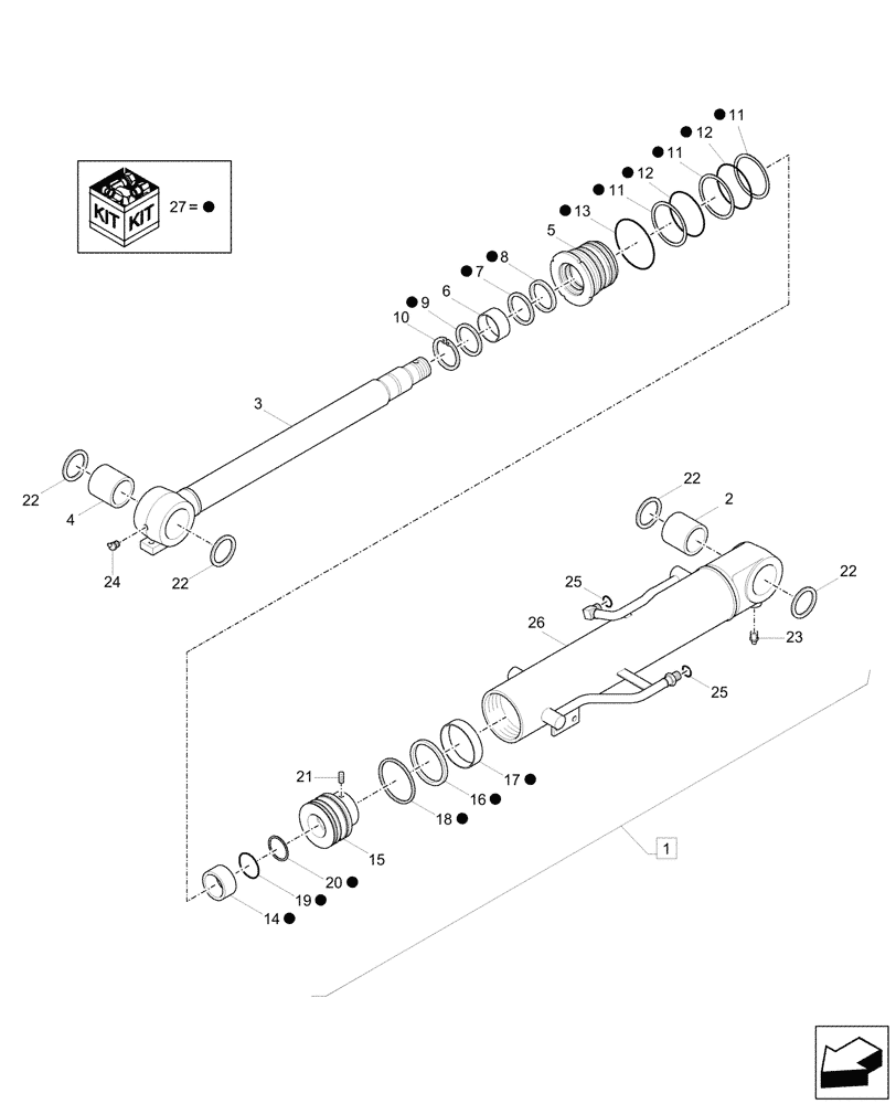 Схема запчастей Case CX26C - (35.736.010) - VAR - 747061 - BOOM CYLINDER, COMPONENTS (35) - HYDRAULIC SYSTEMS