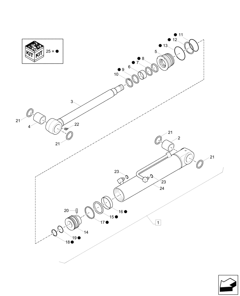 Схема запчастей Case CX26C - (35.739.010) - BOOM SWING, CYLINDER, COMPONENTS (35) - HYDRAULIC SYSTEMS