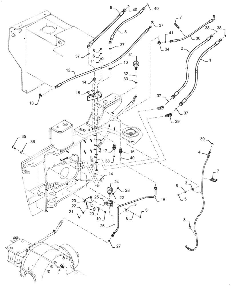 Схема запчастей Case 1021G - (33.202.020[01]) - MAIN HYDRAULIC BRAKE (33) - BRAKES & CONTROLS
