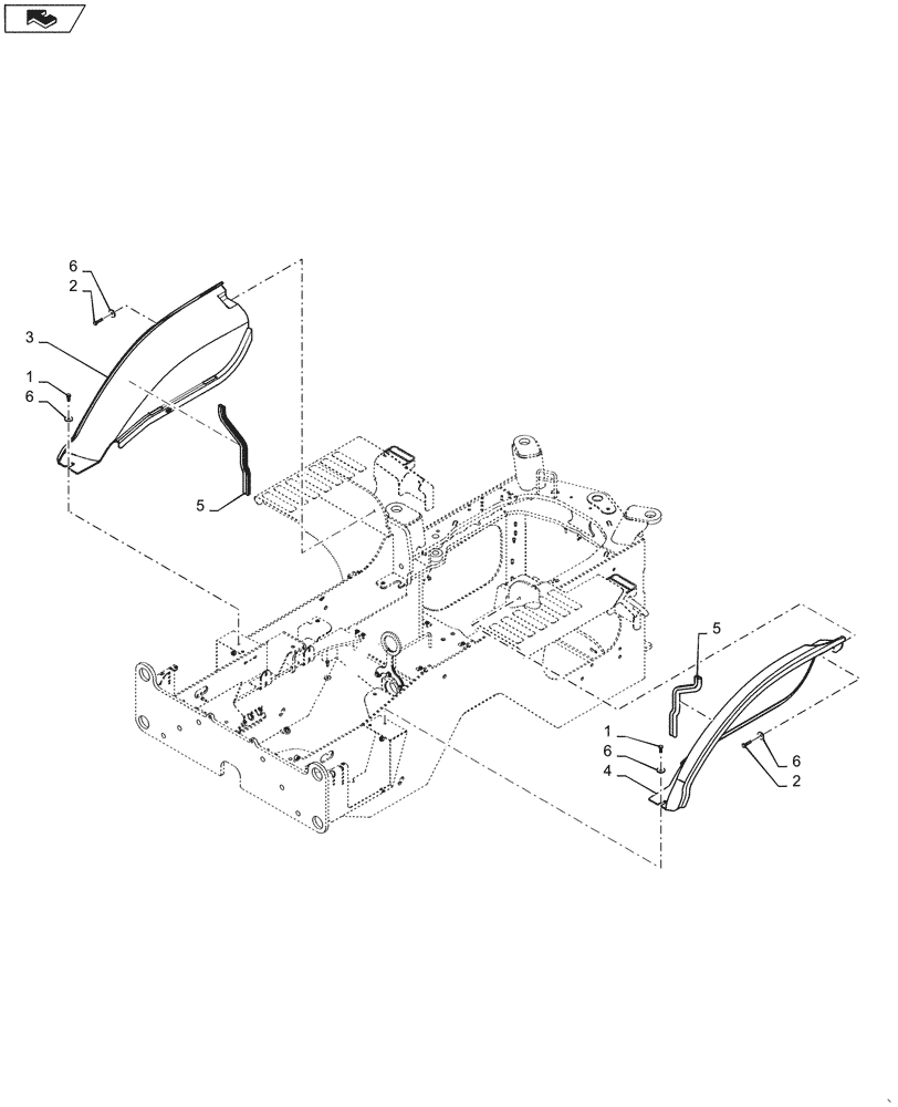 Схема запчастей Case 521G - (90.116.030) - VAR - 782509, 782510, 782511 - FENDER, WHEEL WELL (90) - PLATFORM, CAB, BODYWORK AND DECALS