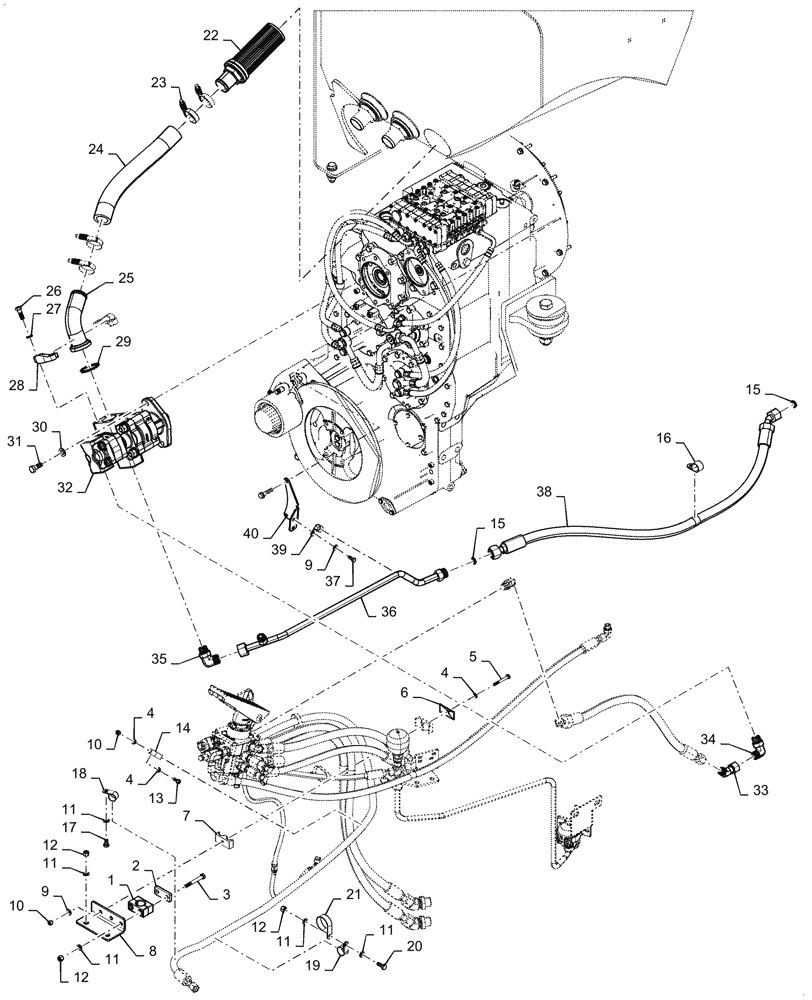 Схема запчастей Case 1021G - (33.202.020[03]) - MAIN HYDRAULIC BRAKE (33) - BRAKES & CONTROLS