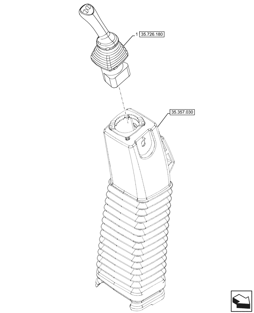 Схема запчастей Case 580N - (35.726.180) - 6-SPOOL, 7-SPOOL, JOYSTICK, RH, STANDARD DIPPER, W/ PILOT CONTROLS, COMPONENTS (35) - HYDRAULIC SYSTEMS