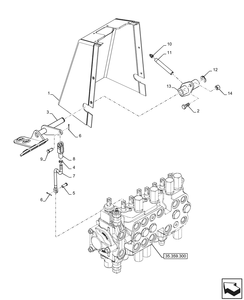 Схема запчастей Case 580N - (35.355.090) - 7-SPOOL, BACKHOE CONTROL VALVE, MECHANICAL CONTROLS, EXTANDABLE DIPPER, HAND SWING, BRAZIL, W/ 2 LEVER CONTROLS, MOUNTING PARTS (35) - HYDRAULIC SYSTEMS