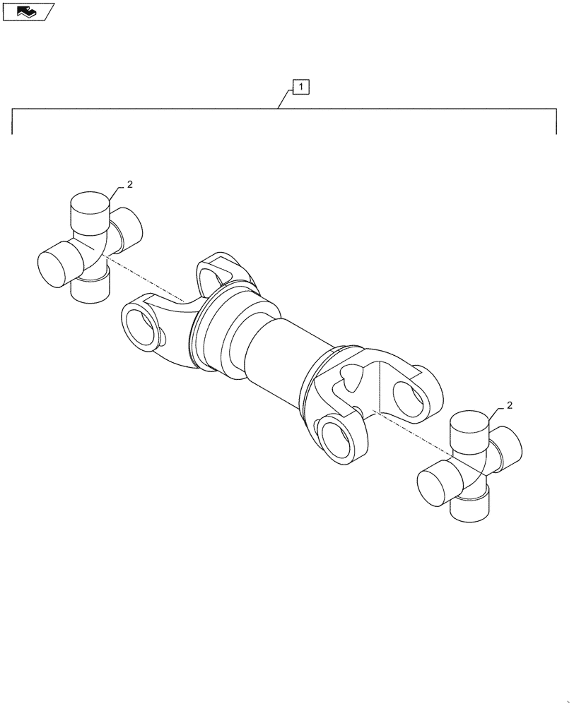 Схема запчастей Case 521G - (23.314.050) - DRIVE SHAFT, REAR (23) - FOUR WHEEL DRIVE SYSTEM