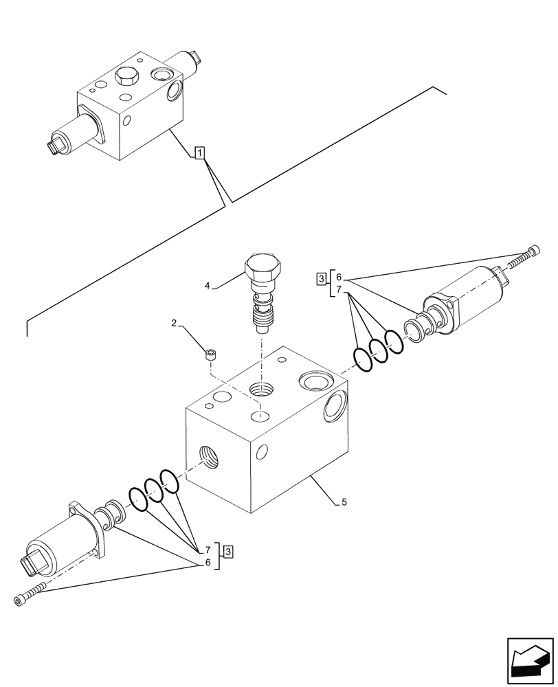 Схема запчастей Case 580N - (35.359.390) - VAR - 747776, 747864 - AUXILIARY CONTROL VALVE, COMPONENTS (35) - HYDRAULIC SYSTEMS