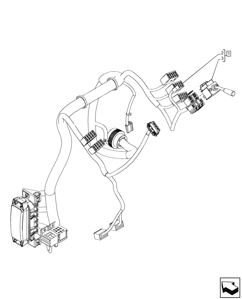 Схема запчастей Case 580N - (55.405.130) - CANOPY, POWERSHUTTLE, TRANSMISSION, FRONT CONSOLE, HARNESS, INDICATOR LIGHT, SWITCH (55) - ELECTRICAL SYSTEMS