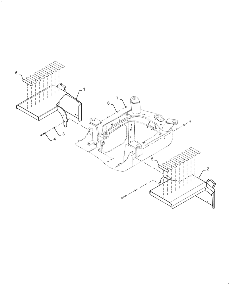 Схема запчастей Case 521G - (90.116.010[02]) - VAR - 782510 - REAR FENDER, SHORT (90) - PLATFORM, CAB, BODYWORK AND DECALS