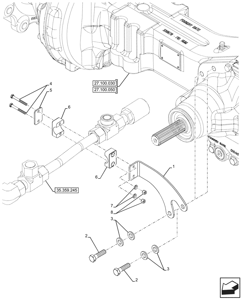 Схема запчастей Case 580SN - (35.359.355) - VAR - 747864 - LOADER, BACKHOE CONTROL VALVE, LINE, BRACKET (35) - HYDRAULIC SYSTEMS