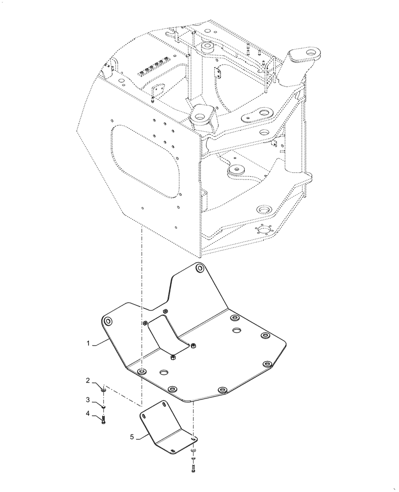 Схема запчастей Case 521G - (90.105.010) - VAR - 782897 - TRANSMISSION GUARD (90) - PLATFORM, CAB, BODYWORK AND DECALS