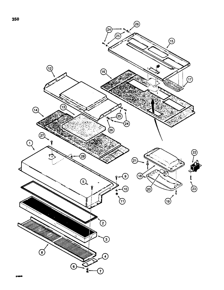 Схема запчастей Case 850C - (350) - CAB, AIR FILTER AND HEADLINER (05) - UPPERSTRUCTURE CHASSIS