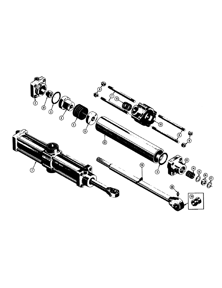 Схема запчастей Case 420B - (48) - 38374 AND 38375 BACKHOE HYDRAULIC SWING CYLINDERS 