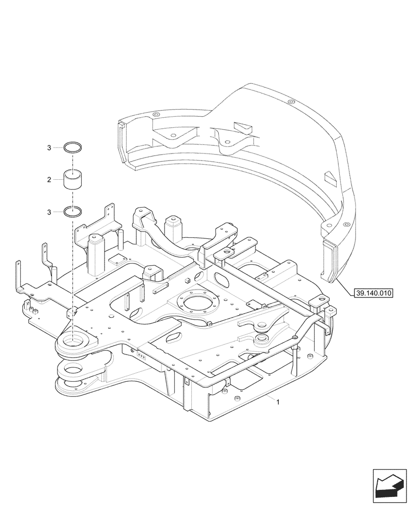 Схема запчастей Case CX60C - (39.101.010) - UPPER, FRAME (39) - FRAMES AND BALLASTING