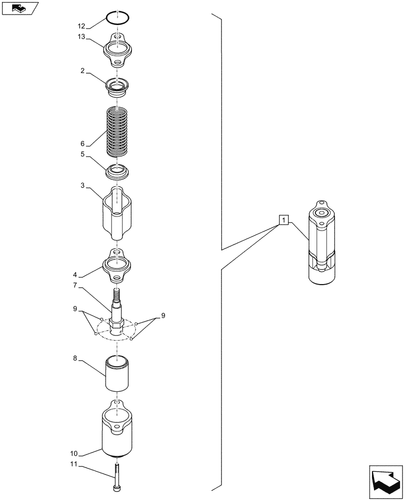Схема запчастей Case 580SN - (35.724.10[03]) - CONTROL VALVE - MECHANICAL, DETENT (35) - HYDRAULIC SYSTEMS