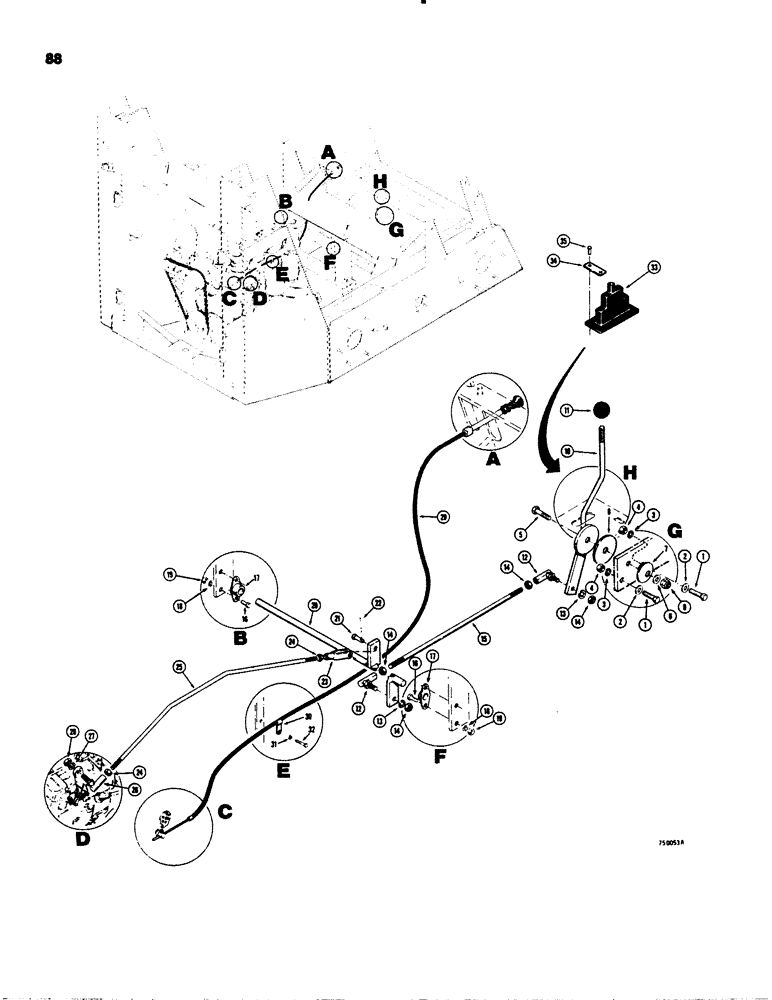 Схема запчастей Case 1845S - (088) - ENGINE CONTROLS - DIESEL MODELS, THROTTLE AND FUEL SHUTOFF (10) - ENGINE