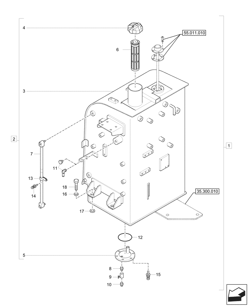 Схема запчастей Case CX57C - (10.216.010) - FUEL TANK, COMPONENTS (10) - ENGINE