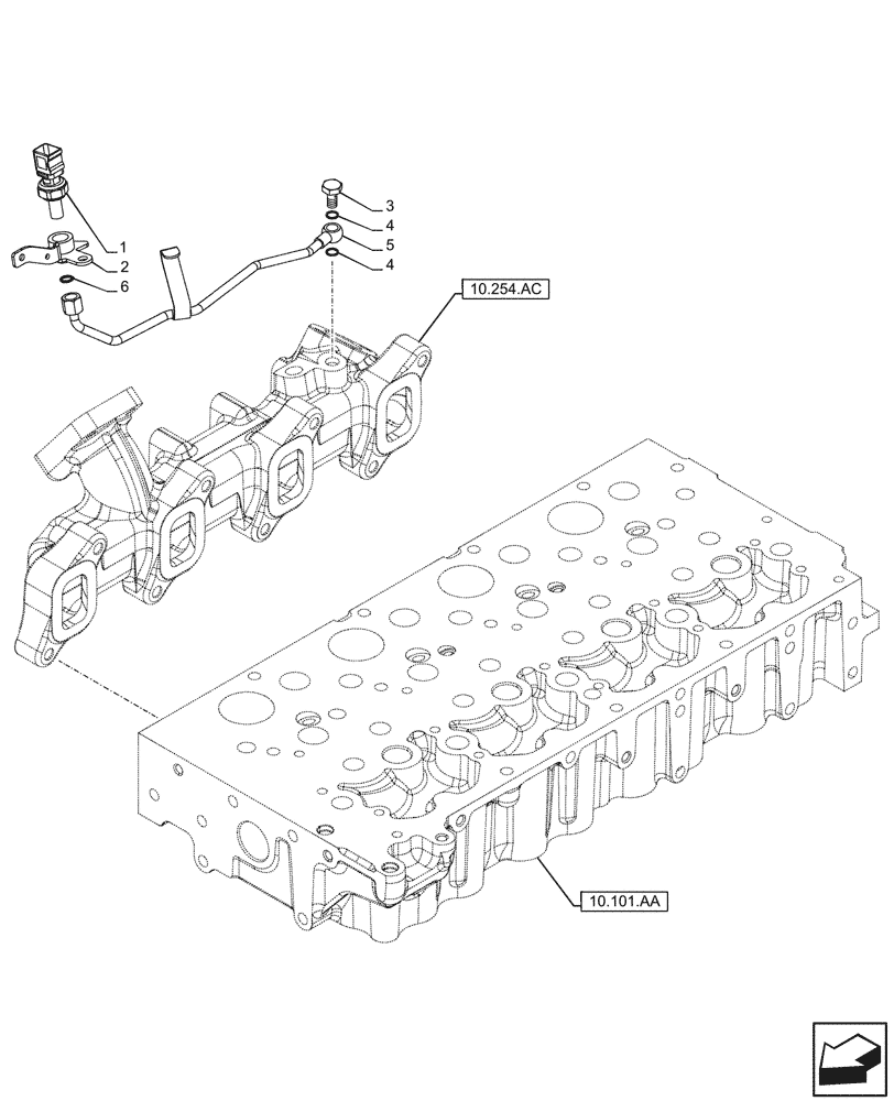 Схема запчастей Case F5HFL463D F008 - (55.014.AN) - EXHAUST MANIFOLD, SENSOR, PRESSURE (55) - ELECTRICAL SYSTEMS