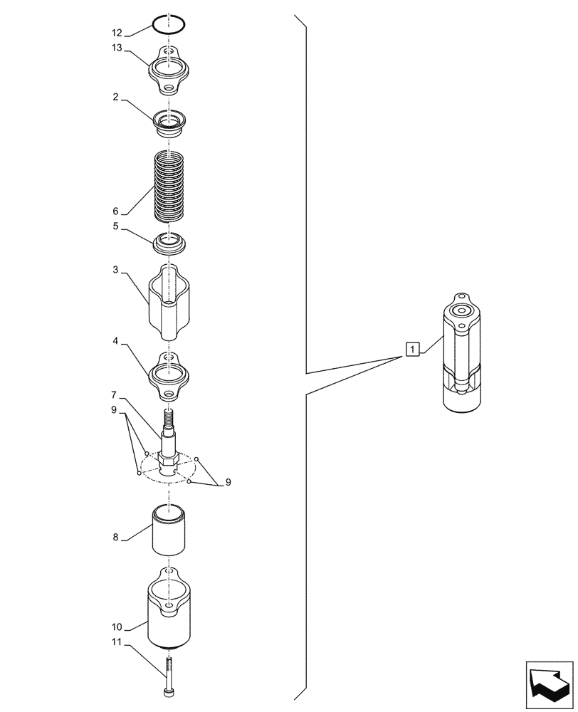 Схема запчастей Case 580SN - (35.359.AB[48]) - CONTROL VALVE, MECHANICAL, DETENT (35) - HYDRAULIC SYSTEMS