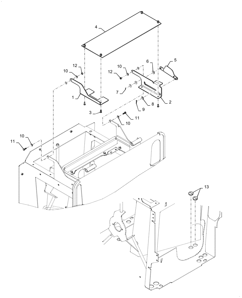 Схема запчастей Case 521G - (50.200.020) - VAR - 782439 - COVER, NO AIR CONDITIONING (50) - CAB CLIMATE CONTROL