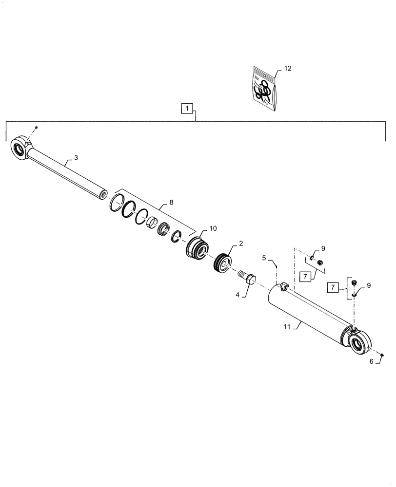 Схема запчастей Case 1650M WT/LGP - (35.741.AJ[01]) - ANGLE, HYDRAULIC CYLINDER (35) - HYDRAULIC SYSTEMS
