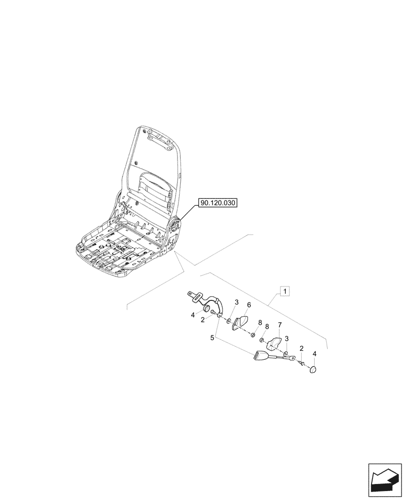 Схема запчастей Case CX57C - (90.151.030) - SEAT BELT (90) - PLATFORM, CAB, BODYWORK AND DECALS