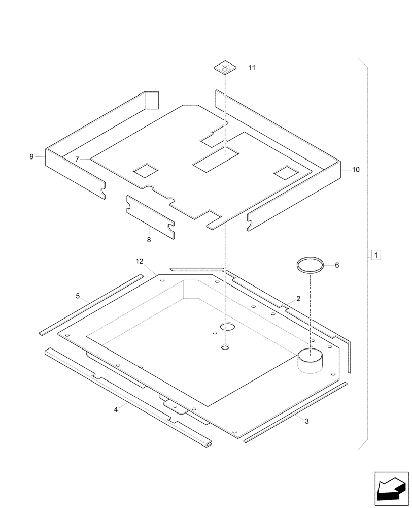 Схема запчастей Case CX57C - (90.150.040) - CAB FLOOR, REAR (90) - PLATFORM, CAB, BODYWORK AND DECALS