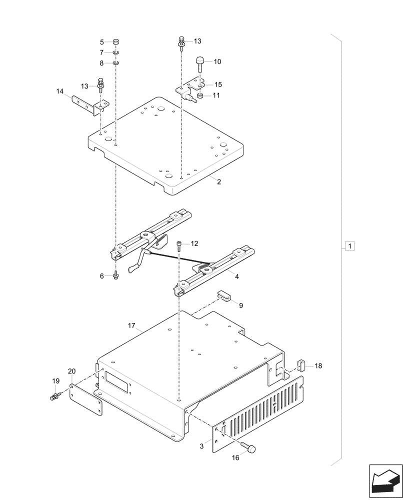 Схема запчастей Case CX57C - (90.120.010) - DRIVER SEAT, BASE PLATE (90) - PLATFORM, CAB, BODYWORK AND DECALS