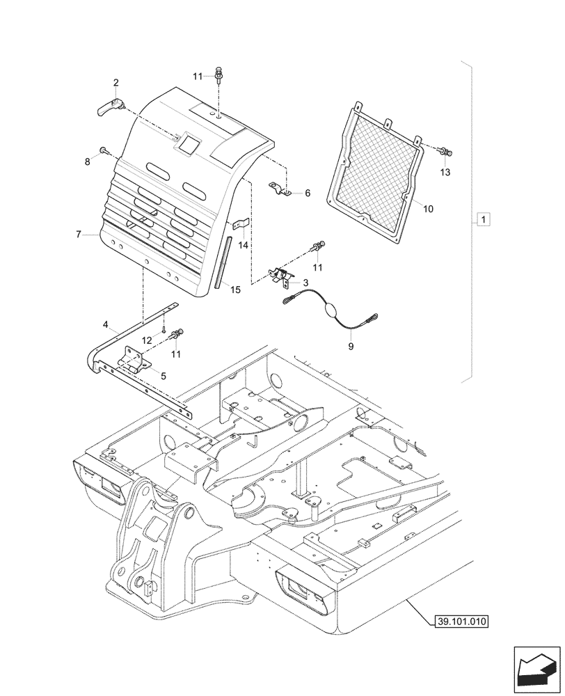 Схема запчастей Case CX57C - (90.105.030) - BATTERY BOX, COVER (90) - PLATFORM, CAB, BODYWORK AND DECALS