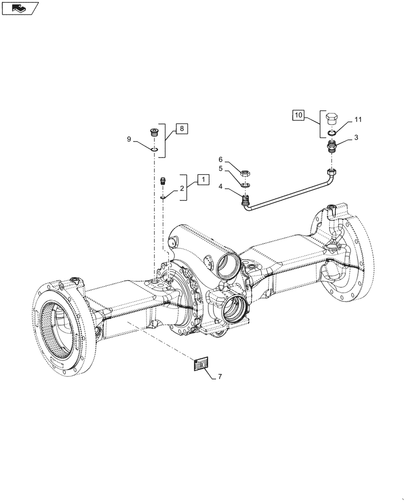 Схема запчастей Case 521G - (33.202.070) - VAR - 782122, 424235 - BRAKE LINE INSTALLATION, STANDARD AND HEAVY DUTY AXLES (33) - BRAKES & CONTROLS