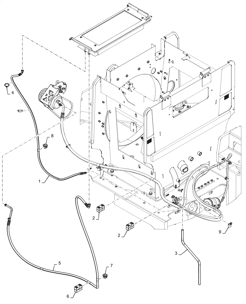 Схема запчастей Case 521G - (50.200.050) - VAR - 782440 - AIR CONDITIONING, LINES (50) - CAB CLIMATE CONTROL